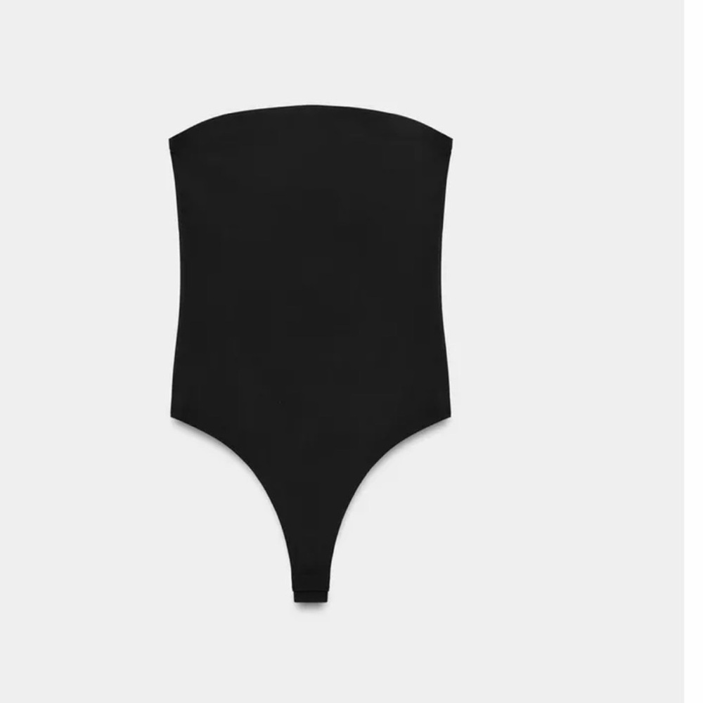 Zara Black Strapless Bodysuit Tank Top